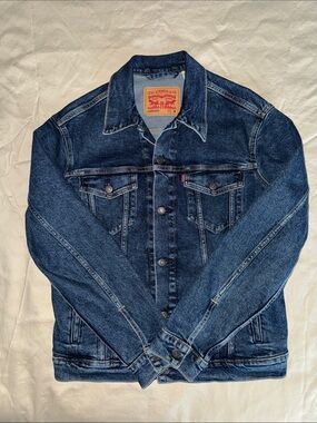 Levi's Men's Type III (3) Trucker Jean Jacket Dark Blue With Stretch Fabric